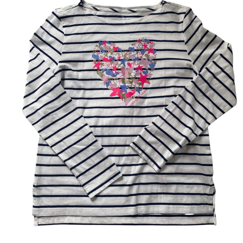 Striped Long Sleeve Kids Shirt with Heart Design